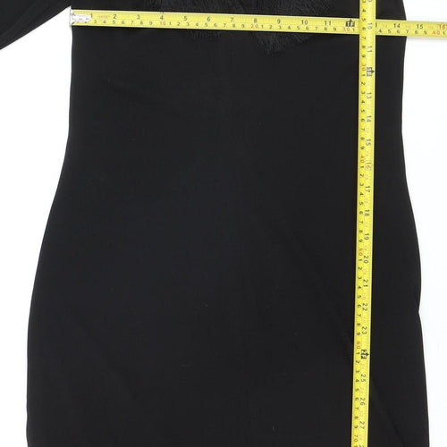 Armani Exchange Women's Black Fringe Bodycon Knee Length Dress M