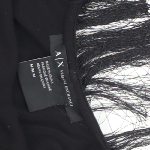 Armani Exchange Women's Black Fringe Bodycon Knee Length Dress M