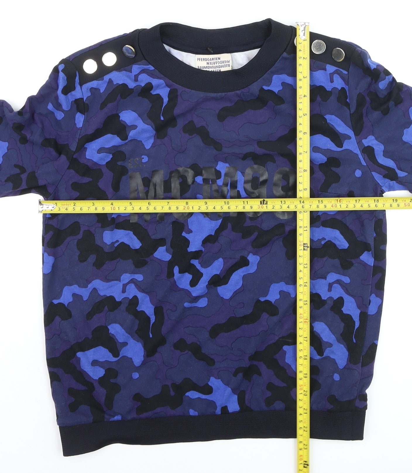 Baum und Pferdgarten Women's Blue Camo Pullover Jumper Size M