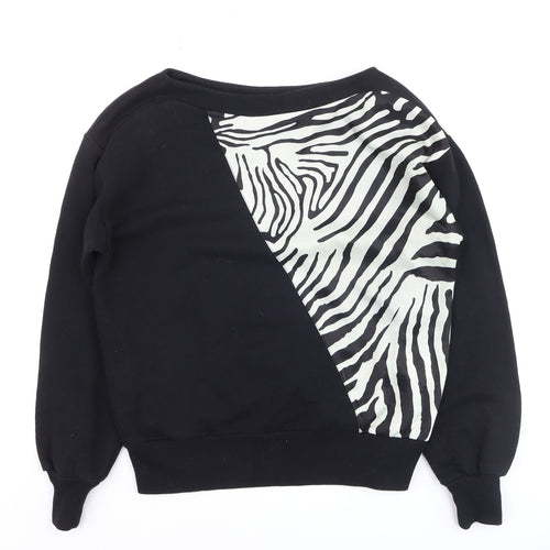 River Island Women's Black Zebra Print Pullover Jumper Size 2