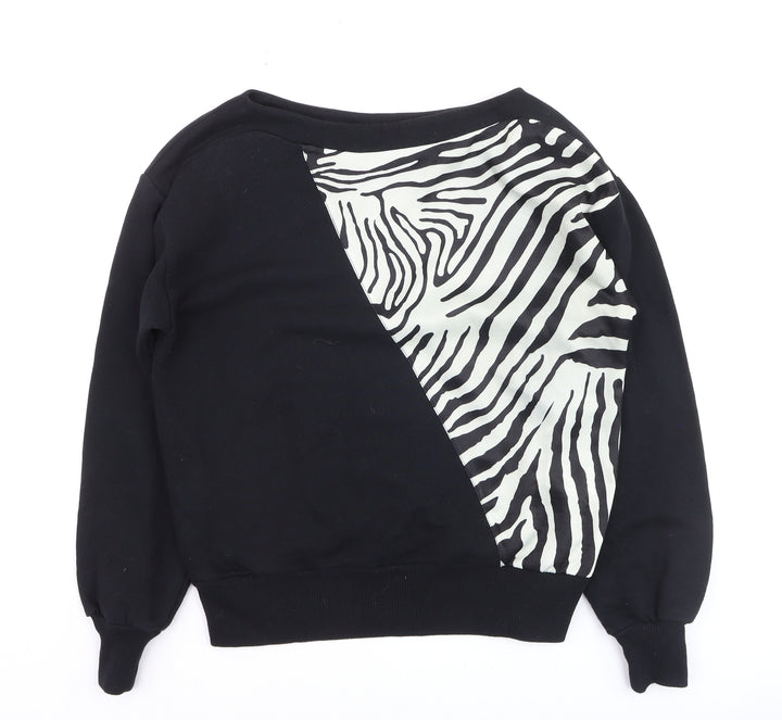 River Island Women's Black Zebra Print Pullover Jumper Size 2