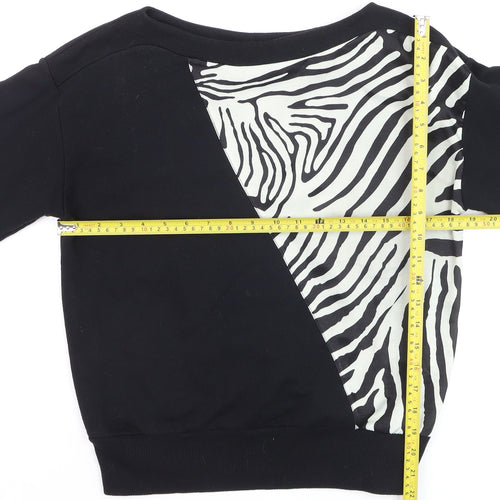 River Island Women's Black Zebra Print Pullover Jumper Size 2