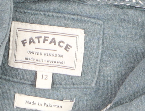 FatFace Womens Blue Hoodie Size 12 Cotton Blend Pullover