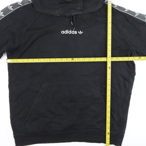 Adidas Men's Black Pullover Hoodie L Logo Fleece Sportswear
