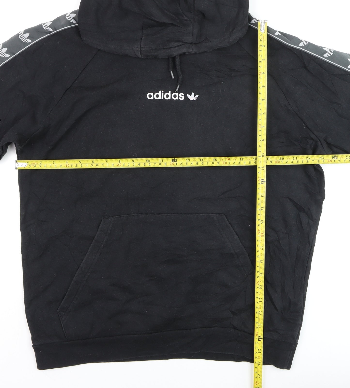Adidas Men's Black Pullover Hoodie L Logo Fleece Sportswear