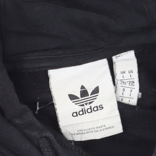 Adidas Men's Black Pullover Hoodie L Logo Fleece Sportswear