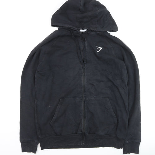 Gymshark Men's Black Full Zip Hoodie Size L Regular Fit