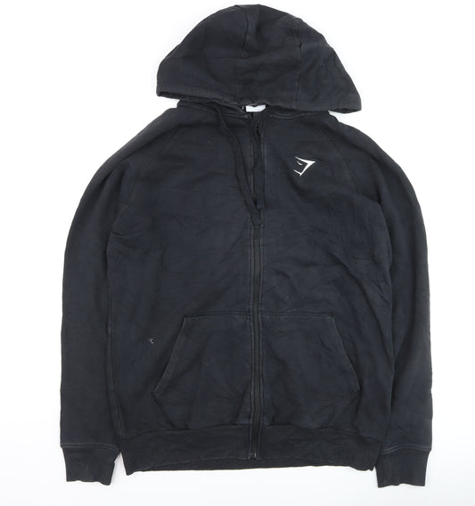 Gymshark Men's Black Full Zip Hoodie Size L Regular Fit