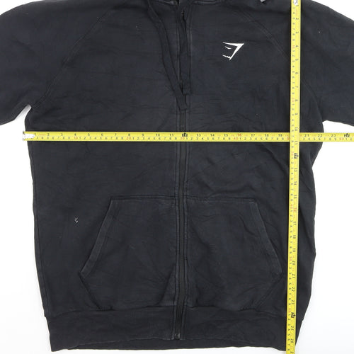 Gymshark Men's Black Full Zip Hoodie Size L Regular Fit