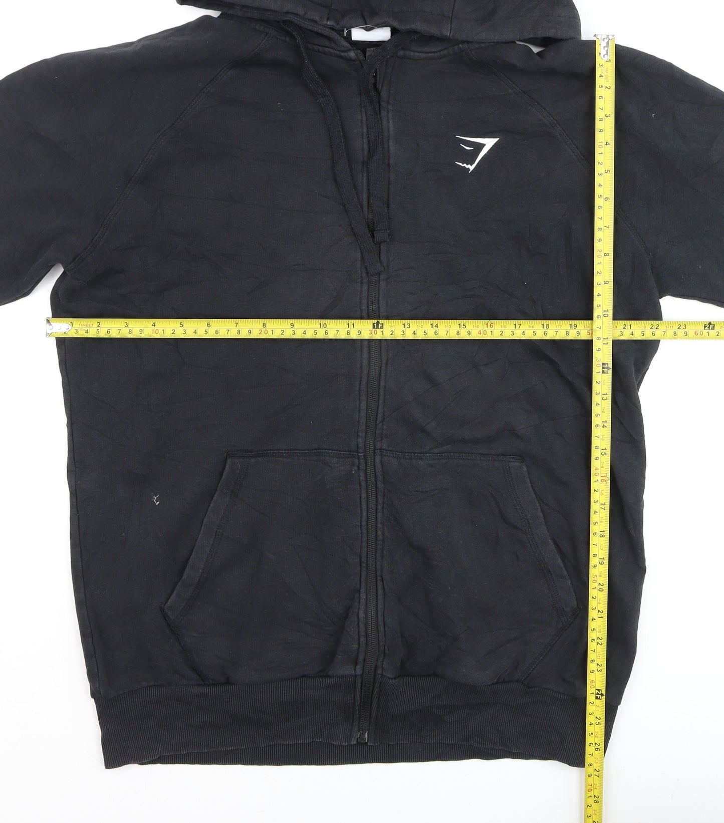 Gymshark Men's Black Full Zip Hoodie Size L Regular Fit