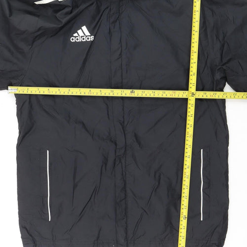 Adidas Men's Black L Hooded Windbreaker Jacket Lightweight Sports