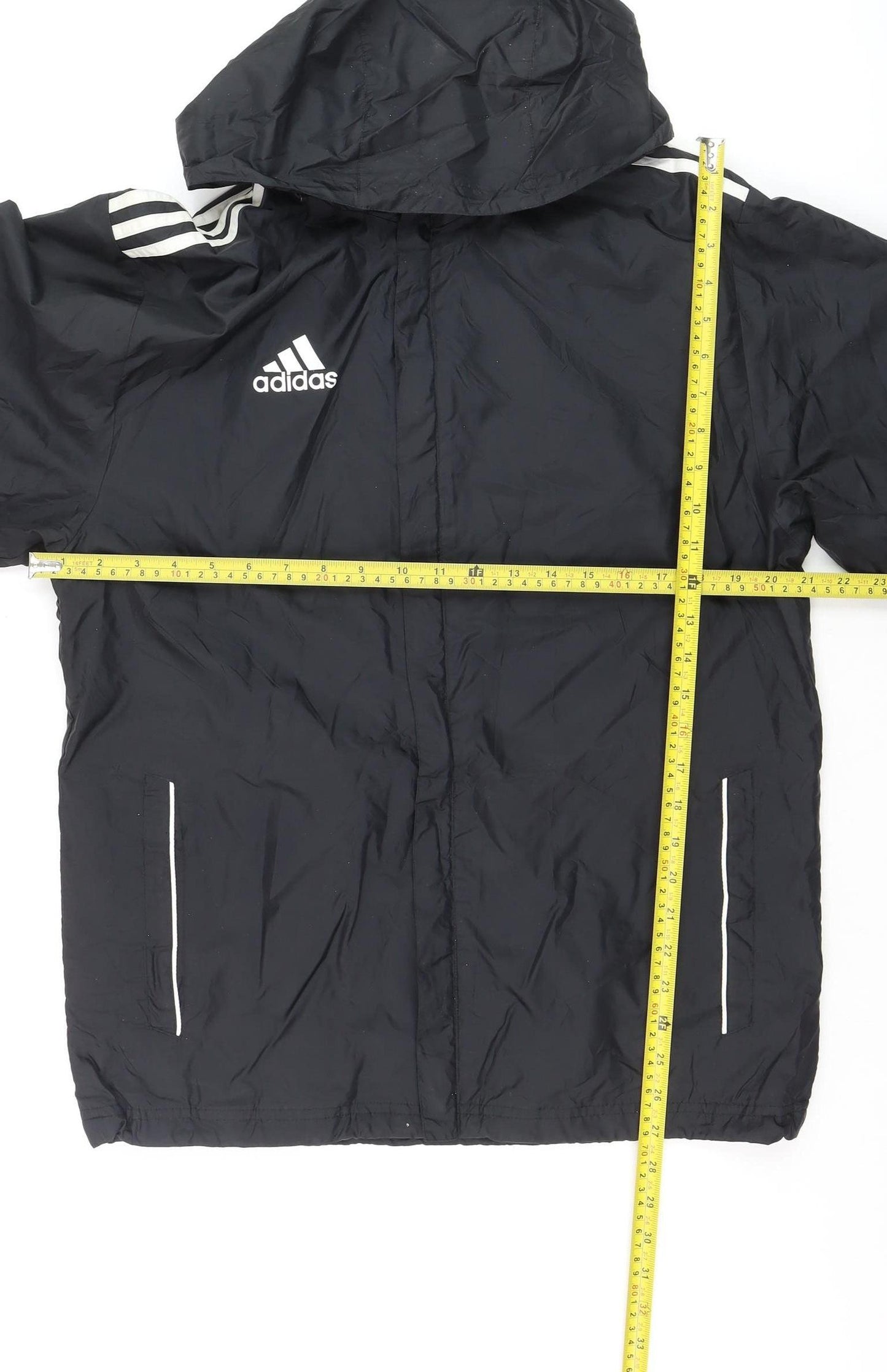 Adidas Men's Black L Hooded Windbreaker Jacket Lightweight Sports