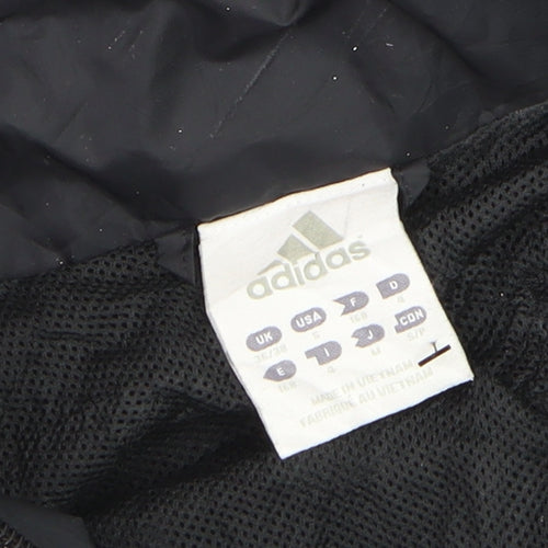 Adidas Men's Black L Hooded Windbreaker Jacket Lightweight Sports