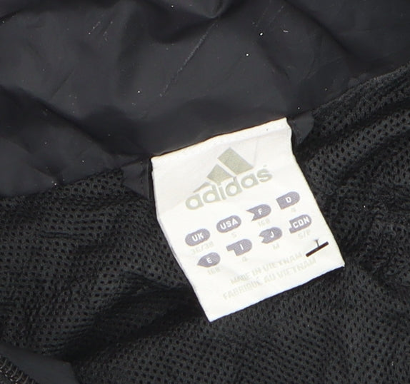 Adidas Men's Black L Hooded Windbreaker Jacket Lightweight Sports