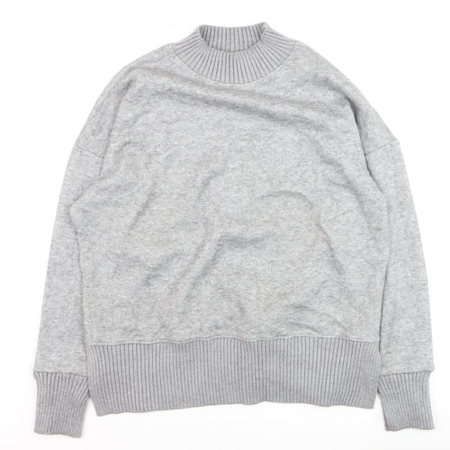 Next Men's Grey Mock Neck Pullover Jumper M Regular Fit