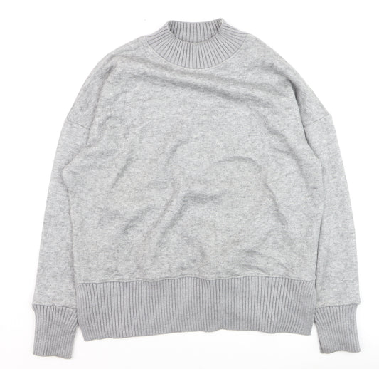 Next Men's Grey Mock Neck Pullover Jumper M Regular Fit