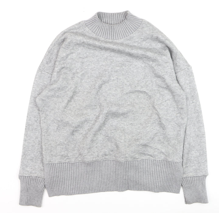 Next Men's Grey Mock Neck Pullover Jumper M Regular Fit