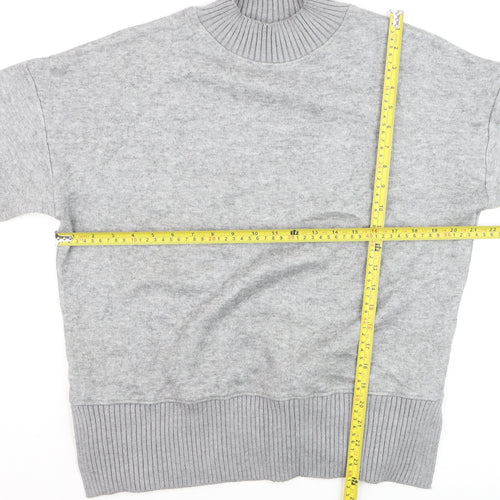 Next Men's Grey Mock Neck Pullover Jumper M Regular Fit