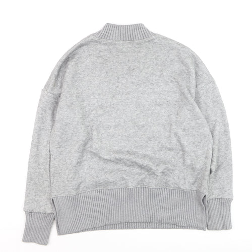Next Men's Grey Mock Neck Pullover Jumper M Regular Fit