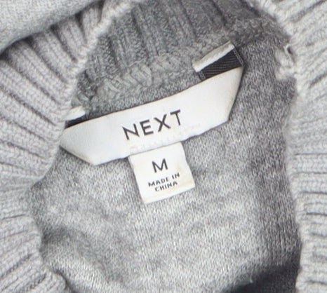 Next Men's Grey Mock Neck Pullover Jumper M Regular Fit