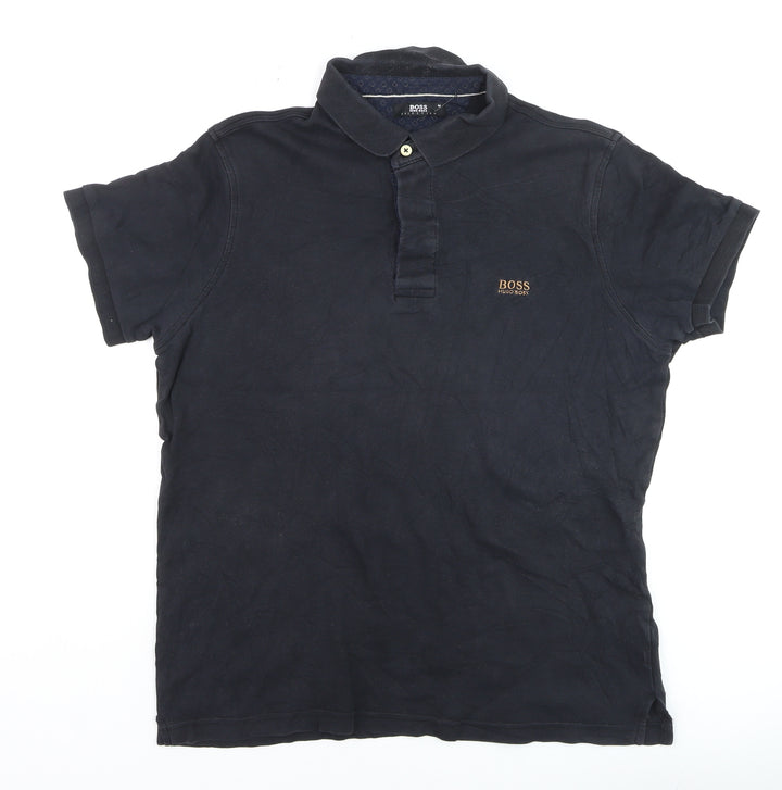 Hugo Boss Selection Men's Black Cotton Short Sleeve Polo M