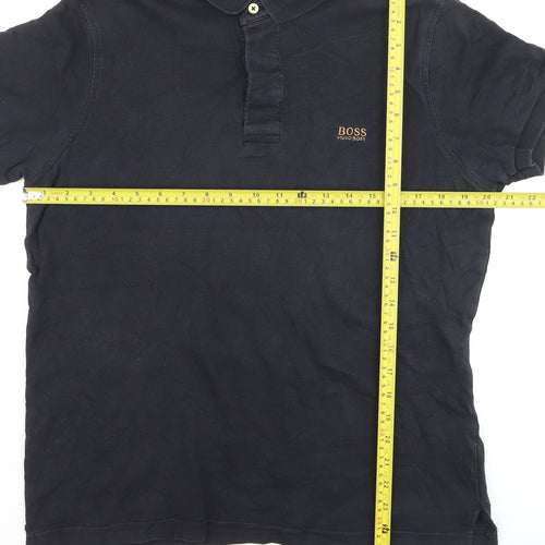 Hugo Boss Selection Men's Black Cotton Short Sleeve Polo M