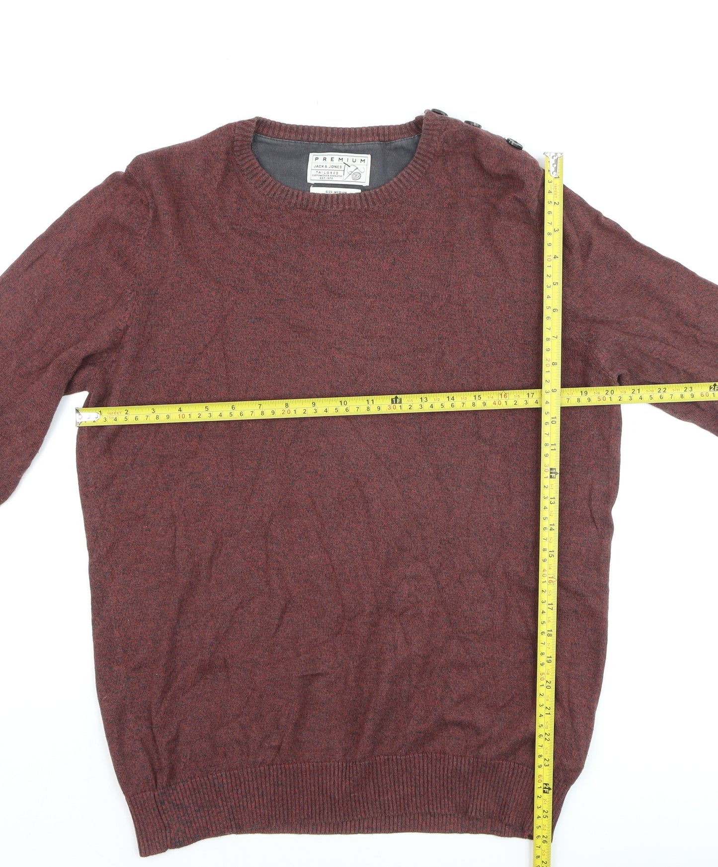 Jack & Jones Men’s Brown Medium Crew Neck Pullover Jumper