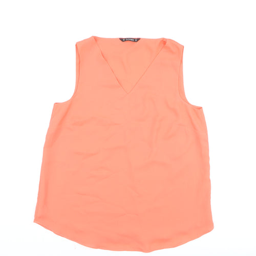 Dunnes Women’s Orange Sleeveless V-Neck Blouse Size 12