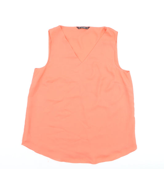 Dunnes Women’s Orange Sleeveless V-Neck Blouse Size 12