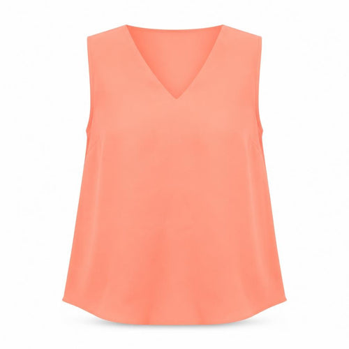 Dunnes Women’s Orange Sleeveless V-Neck Blouse Size 12