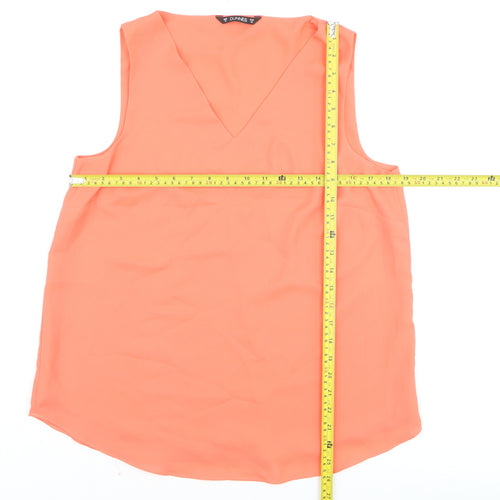 Dunnes Women’s Orange Sleeveless V-Neck Blouse Size 12