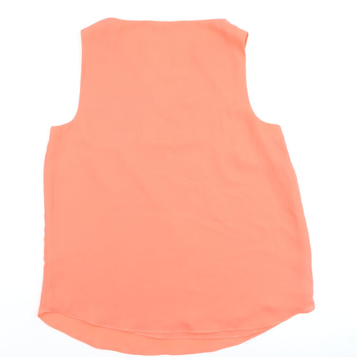 Dunnes Women’s Orange Sleeveless V-Neck Blouse Size 12