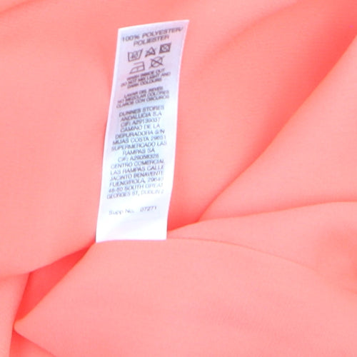 Dunnes Women’s Orange Sleeveless V-Neck Blouse Size 12