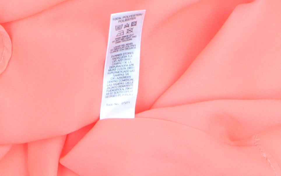 Dunnes Women’s Orange Sleeveless V-Neck Blouse Size 12