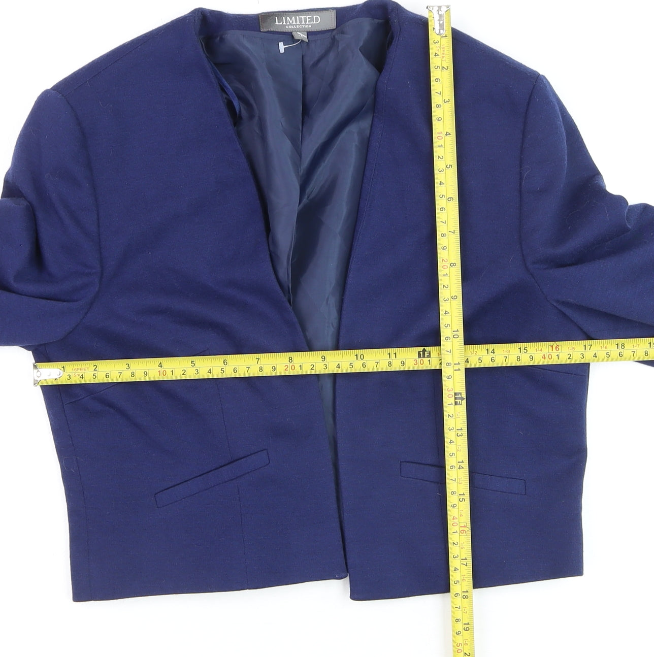 Marks and Spencer Women’s Blue Cropped Blazer Size 12 Slim Fit