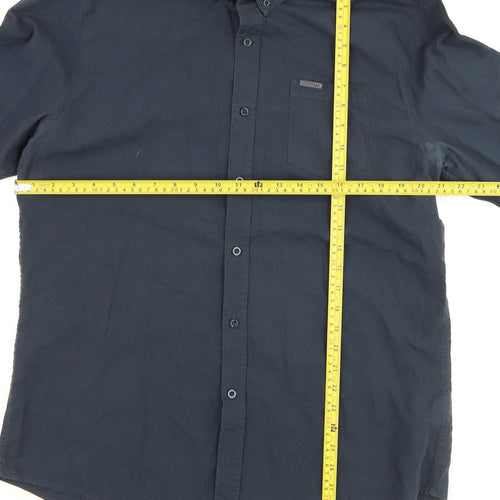 Firetrap Men's Navy Blue XXL Classic Long Sleeve Dress Shirt