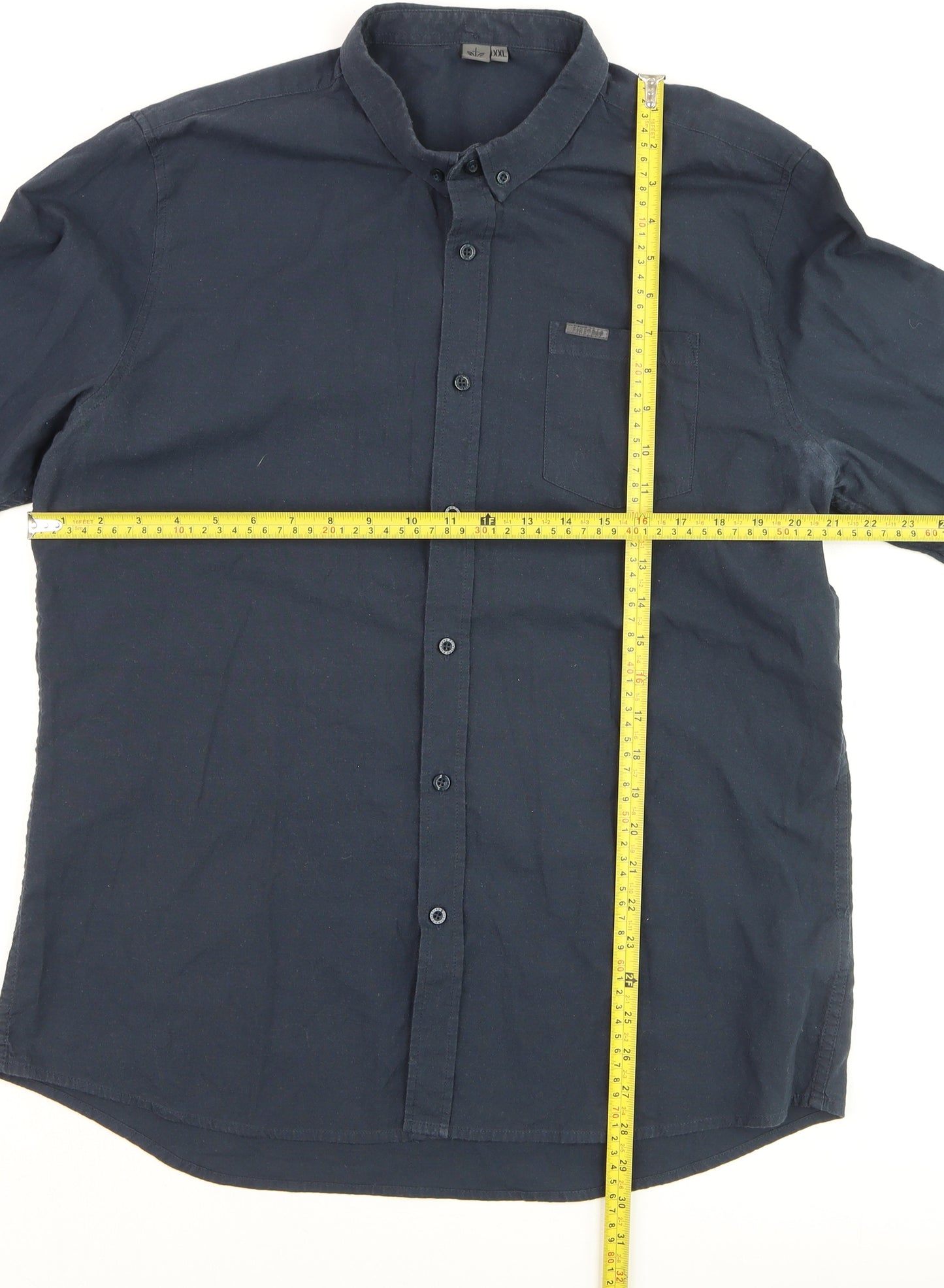 Firetrap Men's Navy Blue XXL Classic Long Sleeve Dress Shirt