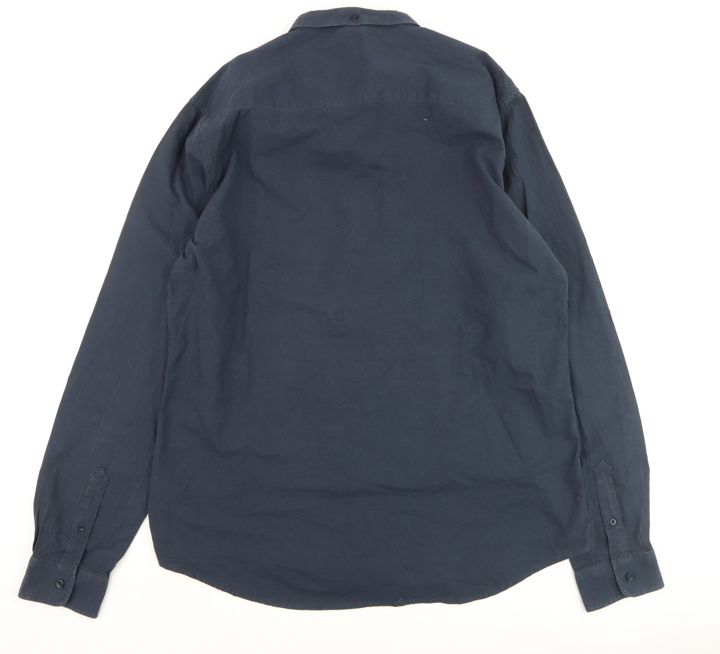 Firetrap Men's Navy Blue XXL Classic Long Sleeve Dress Shirt