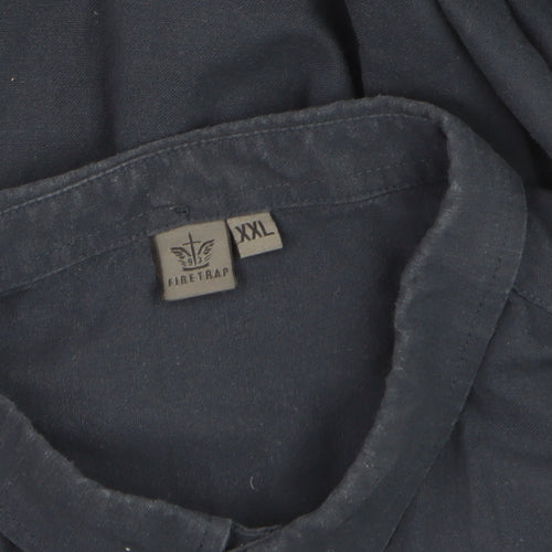 Firetrap Men's Navy Blue XXL Classic Long Sleeve Dress Shirt