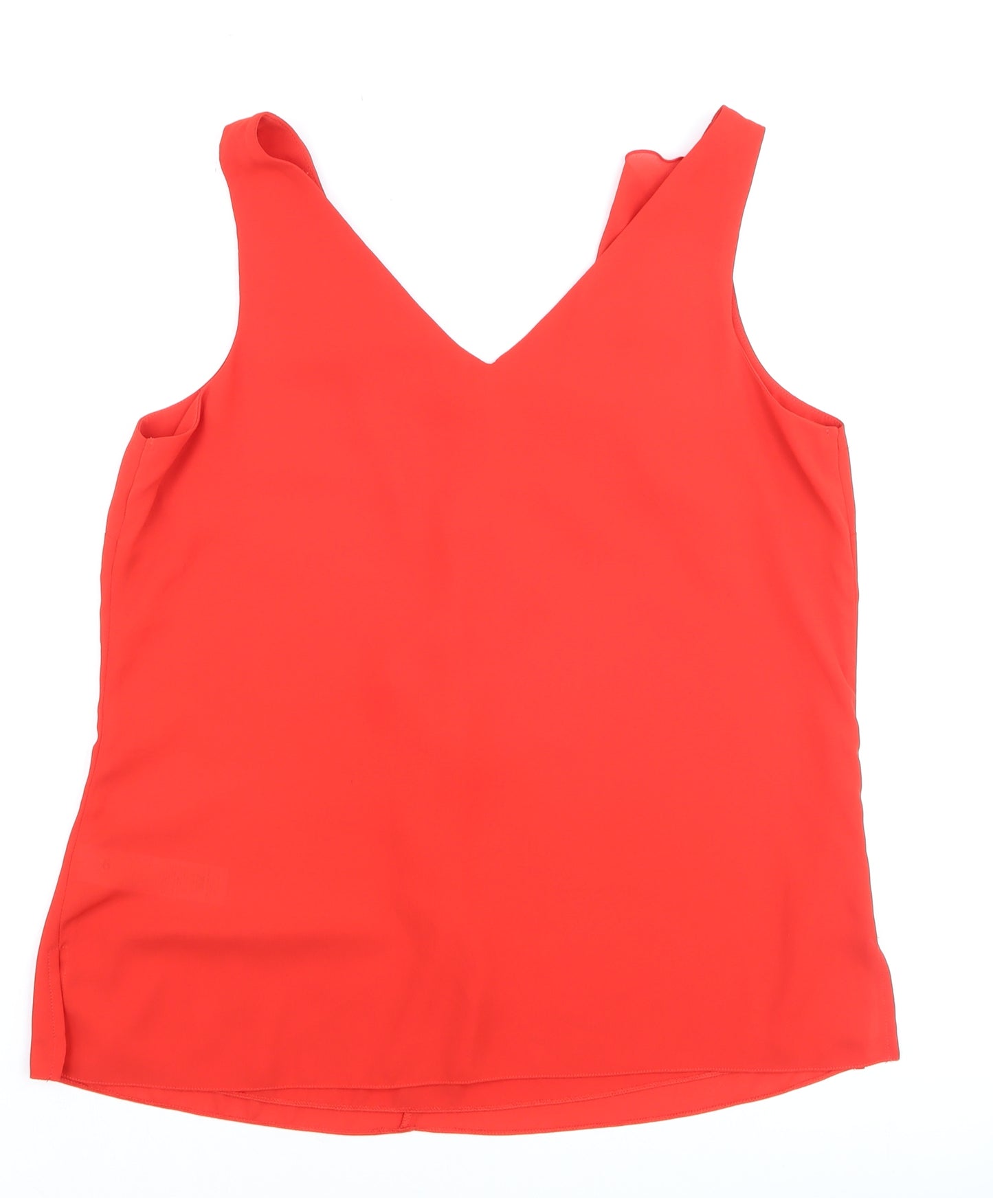 Wallis Women's Red Ruffle V-Neck Sleeveless Camisole Top Size 12