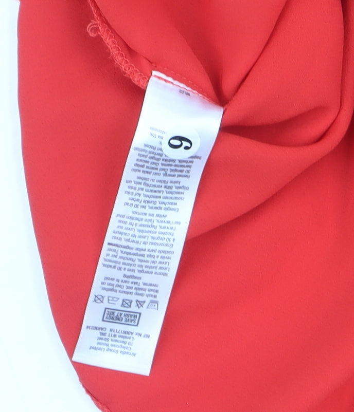 Wallis Women's Red Ruffle V-Neck Sleeveless Camisole Top Size 12