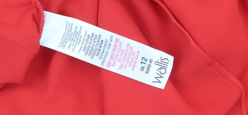 Wallis Women's Red Ruffle V-Neck Sleeveless Camisole Top Size 12