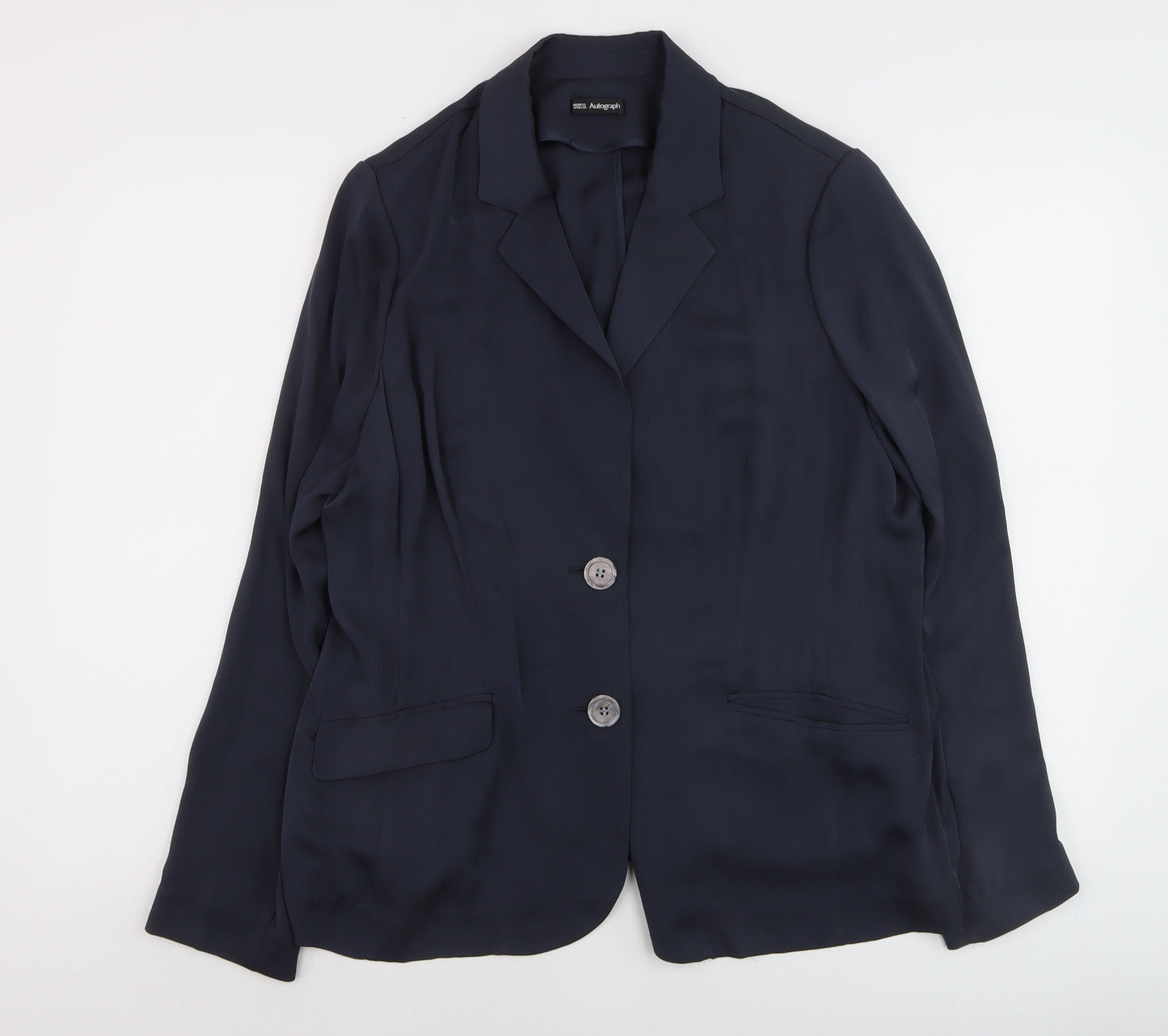 Marks and Spencer Autograph Women's Blue Silk Blazer UK 16
