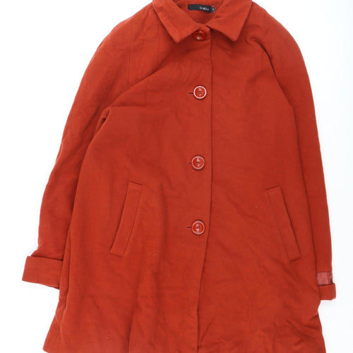Sabena Women's Red Wool Cashmere Blend Mid-Length Overcoat Size 12