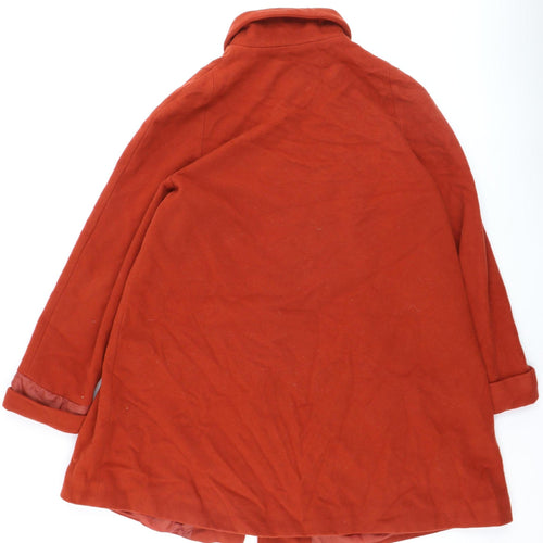 Sabena Women's Red Wool Cashmere Blend Mid-Length Overcoat Size 12