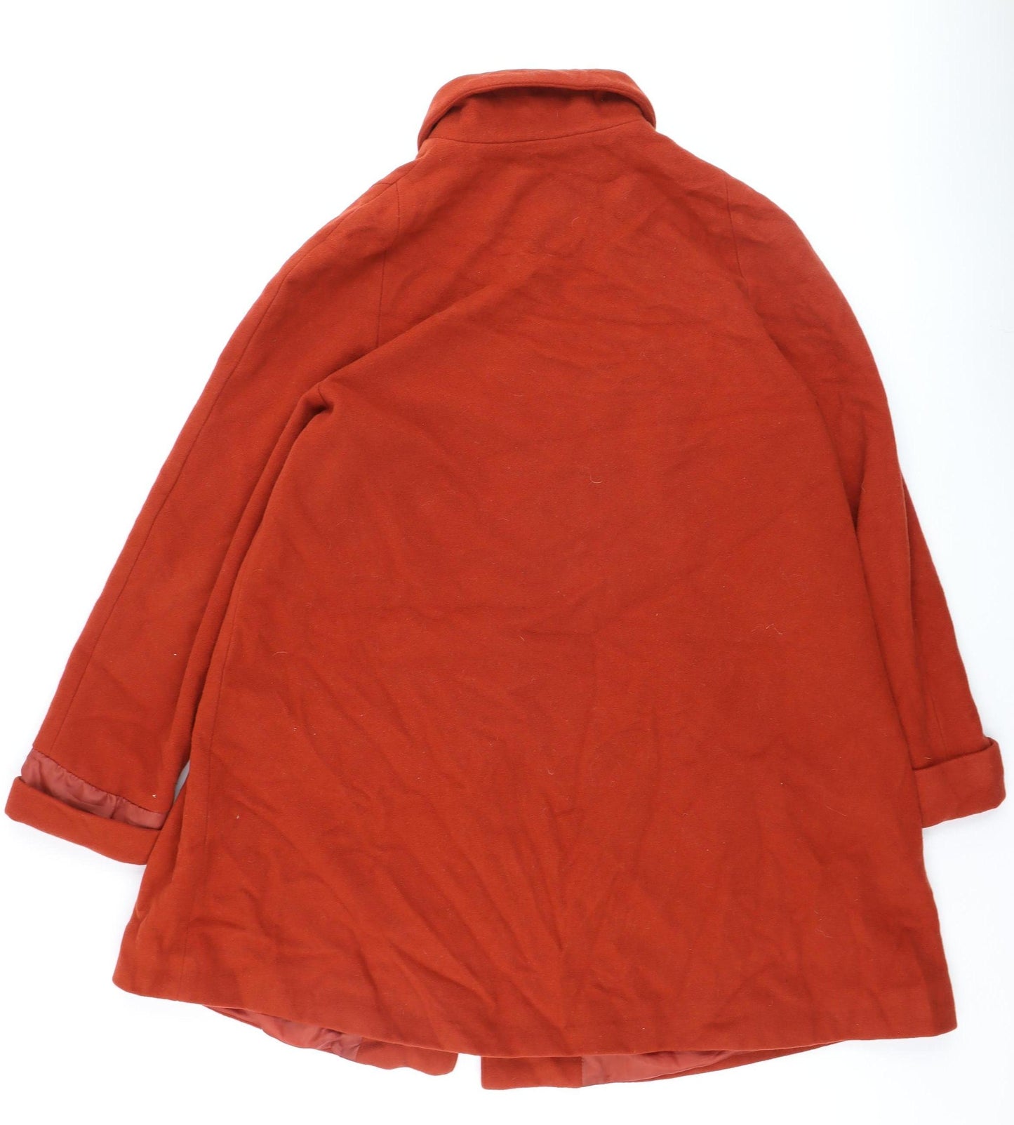 Sabena Women's Red Wool Cashmere Blend Mid-Length Overcoat Size 12