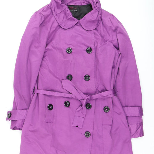 New Look Women Purple Belted Trench Coat UK 14