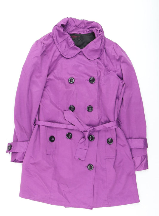 New Look Women Purple Belted Trench Coat UK 14