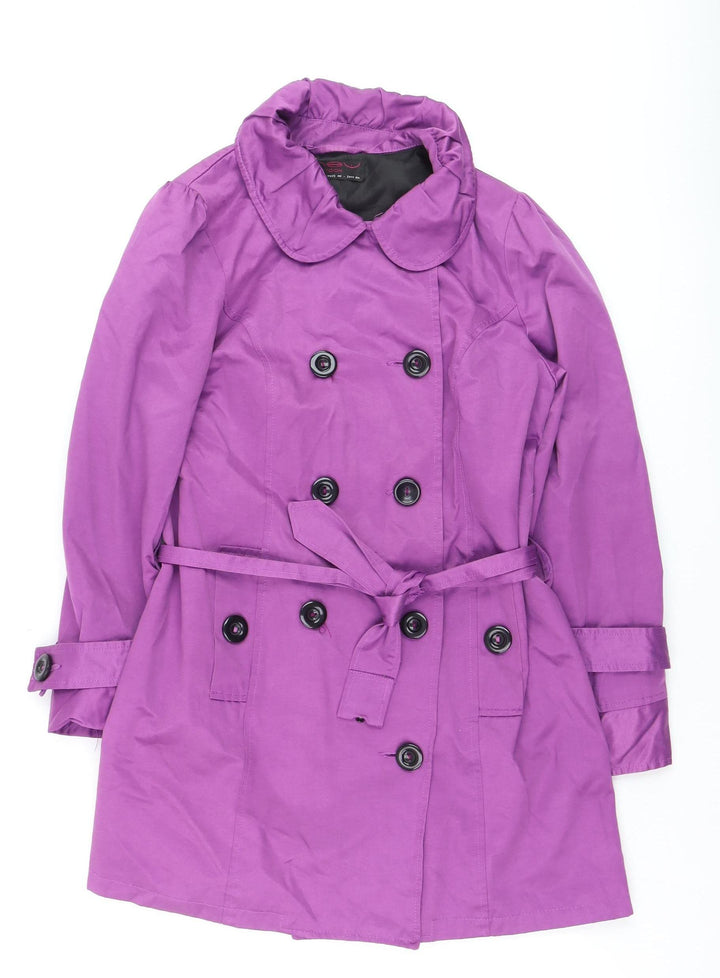 New Look Women Purple Belted Trench Coat UK 14