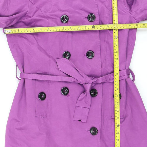 New Look Women Purple Belted Trench Coat UK 14